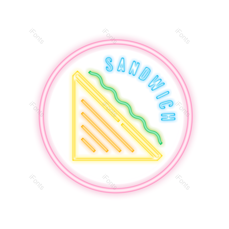清新图片,霓虹元素,蓝色PNG,绿色免抠素材